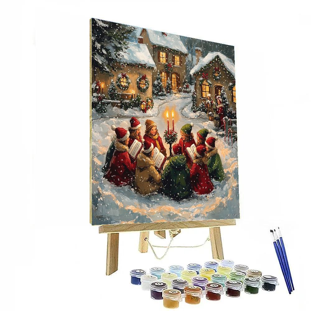 Village Carolers By Candlelight paint by number