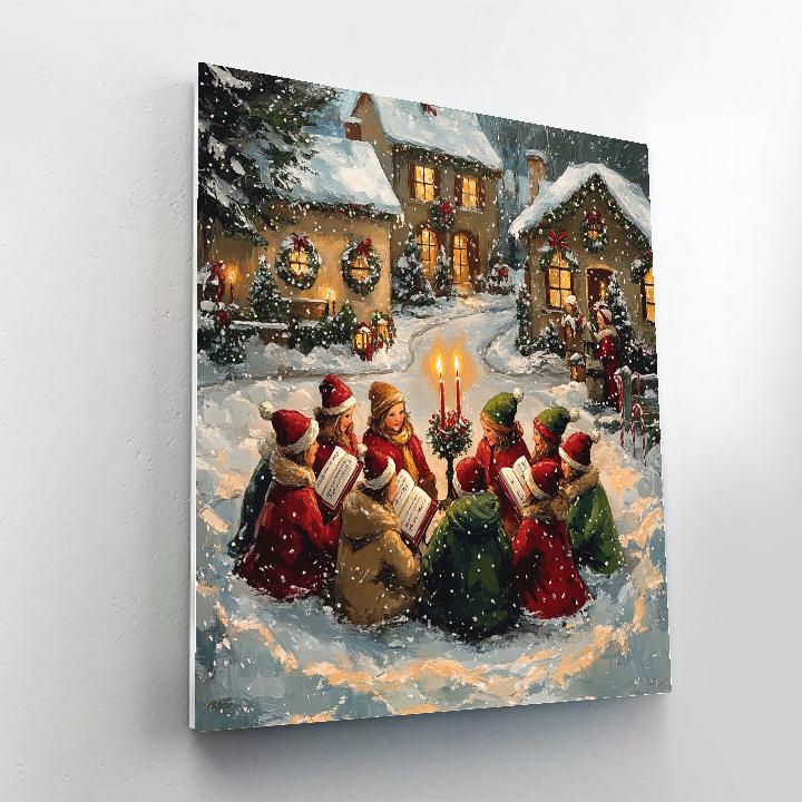 Village Carolers By Candlelight paint by number