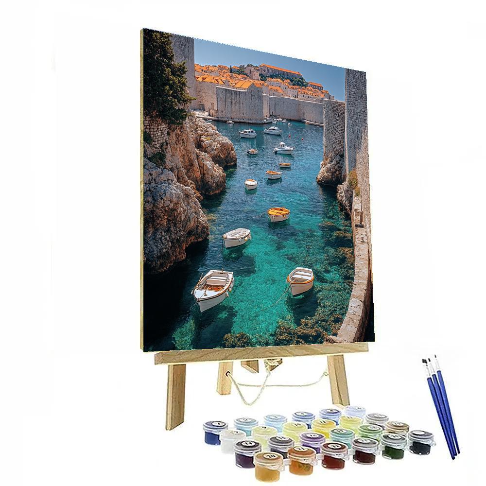 Harbor And Fortress View Dubrovnik Croatia paint by color