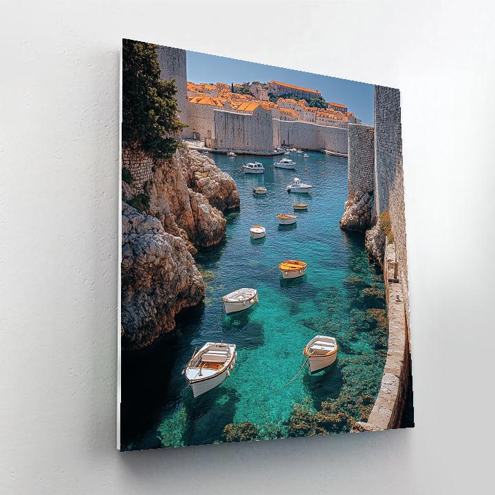 Harbor And Fortress View Dubrovnik Croatia paint by color