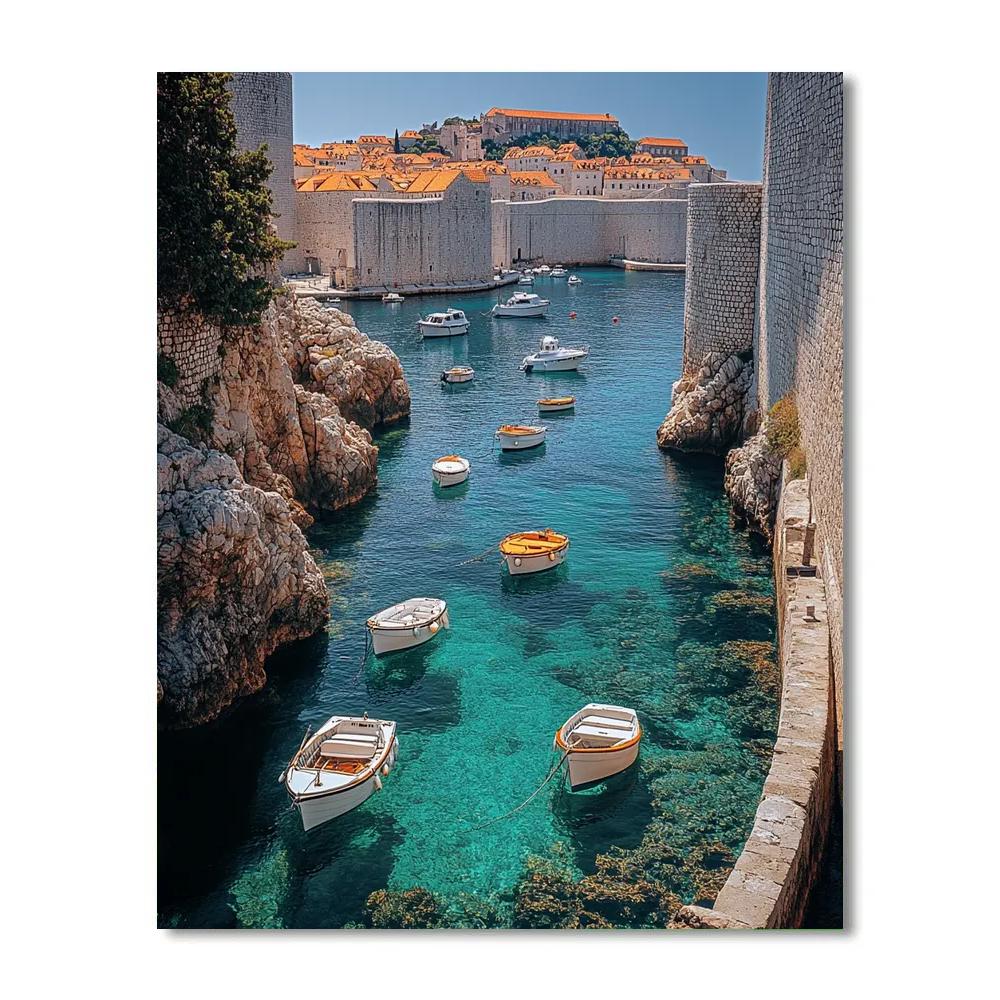 Harbor And Fortress View Dubrovnik Croatia paint by color
