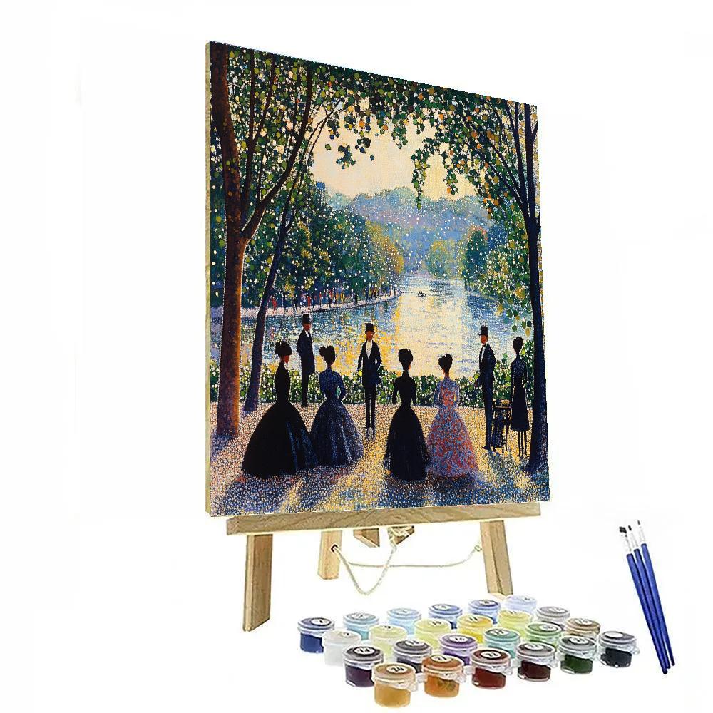 Seurat Inspired Park By The River painting number kit