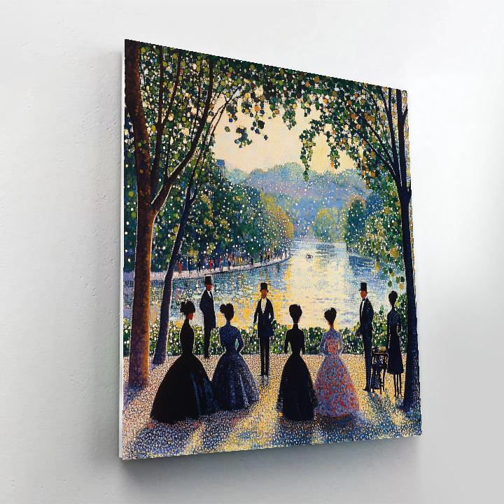 Seurat Inspired Park By The River painting number kit