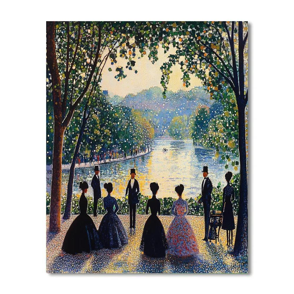 Seurat Inspired Park By The River painting number kit