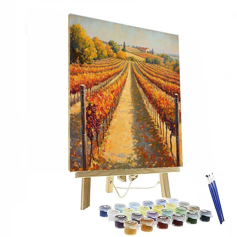 Claude Monet Inspired Autumn Light On Vineyard Rows Without Structures Numbered painting kits