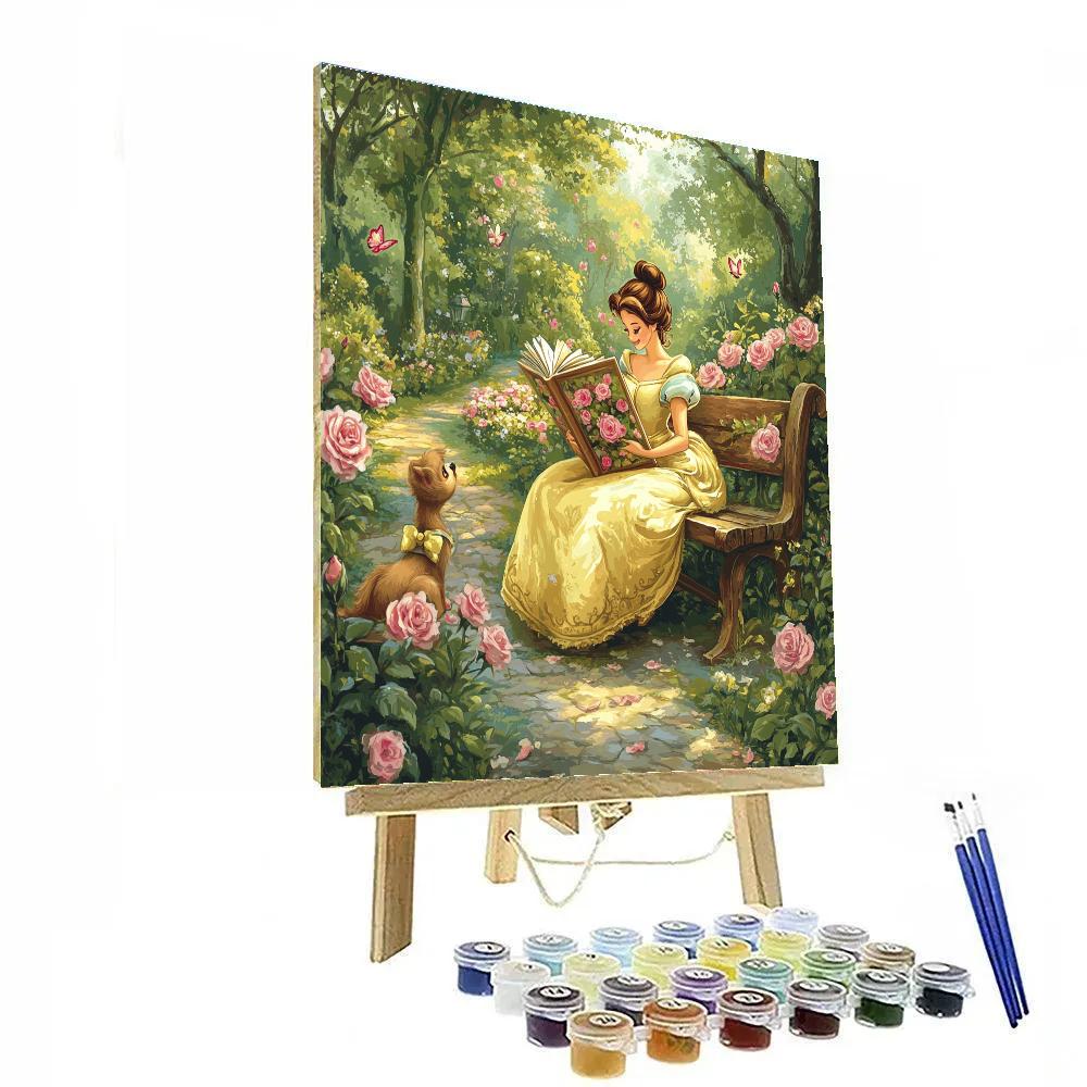 Belle Reading In Garden Disney Inspired Number painting