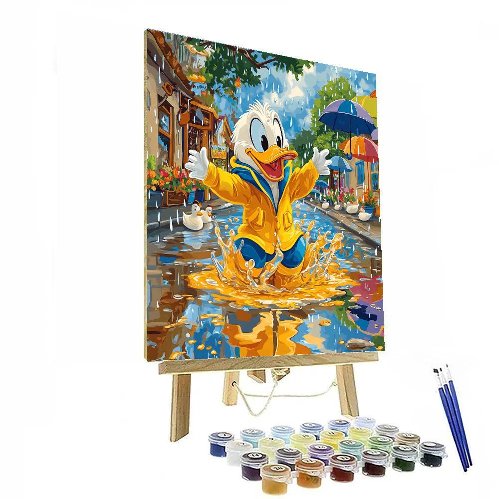 Donald Duck Rainy Day Fun Disney Inspired DIY paint by numbers
