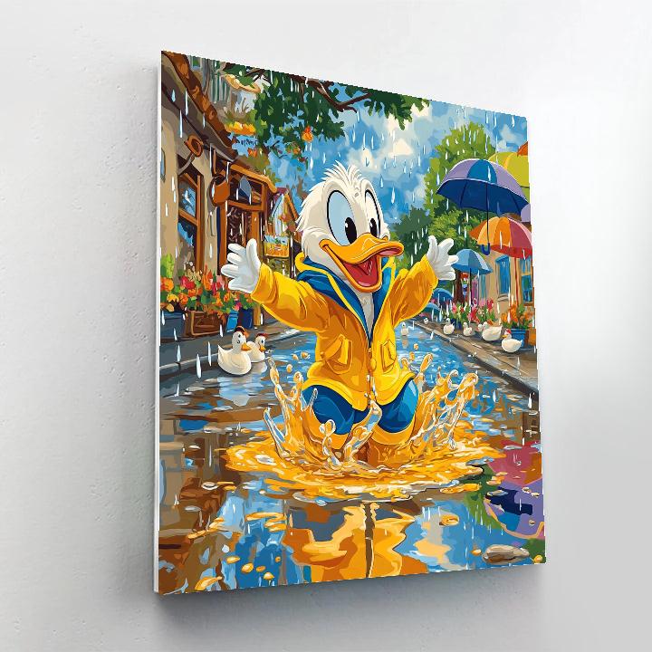 Donald Duck Rainy Day Fun Disney Inspired DIY paint by numbers