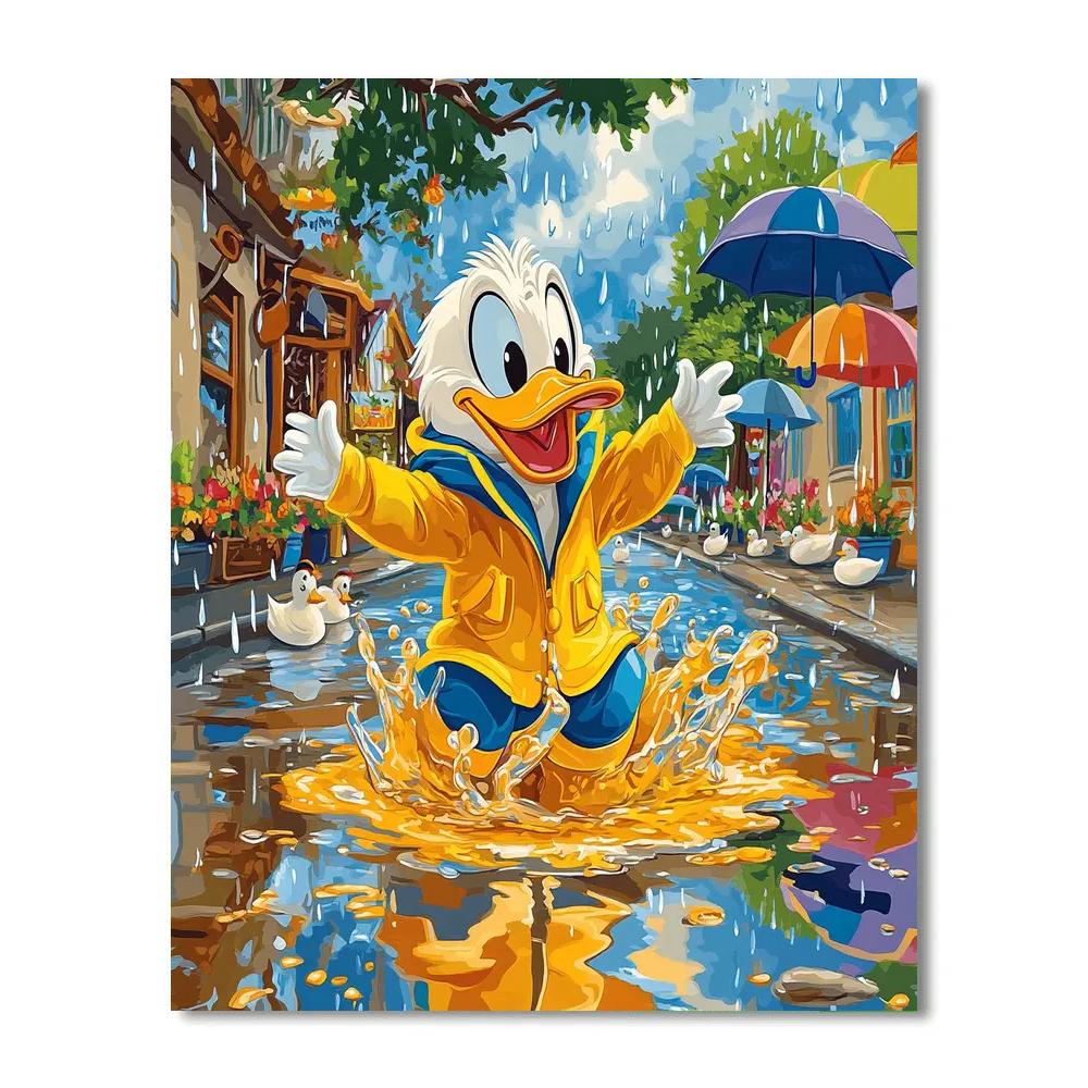 Donald Duck Rainy Day Fun Disney Inspired DIY paint by numbers