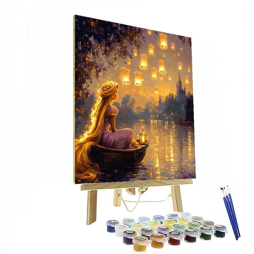 Rapunzel Lantern Evening Disney Inspired paint by color
