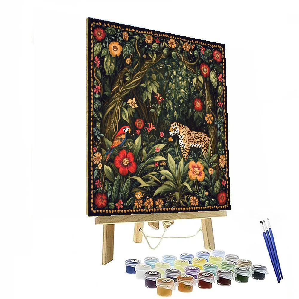 Frida Kahlo Inspired Jungle Of Ancestral Echoes Paint by numbers art