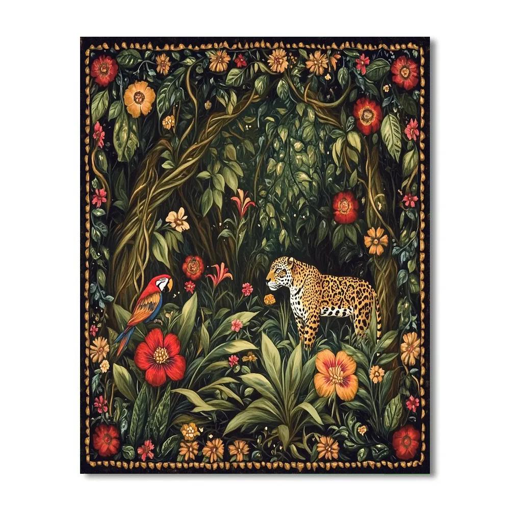 Frida Kahlo Inspired Jungle Of Ancestral Echoes Paint by numbers art