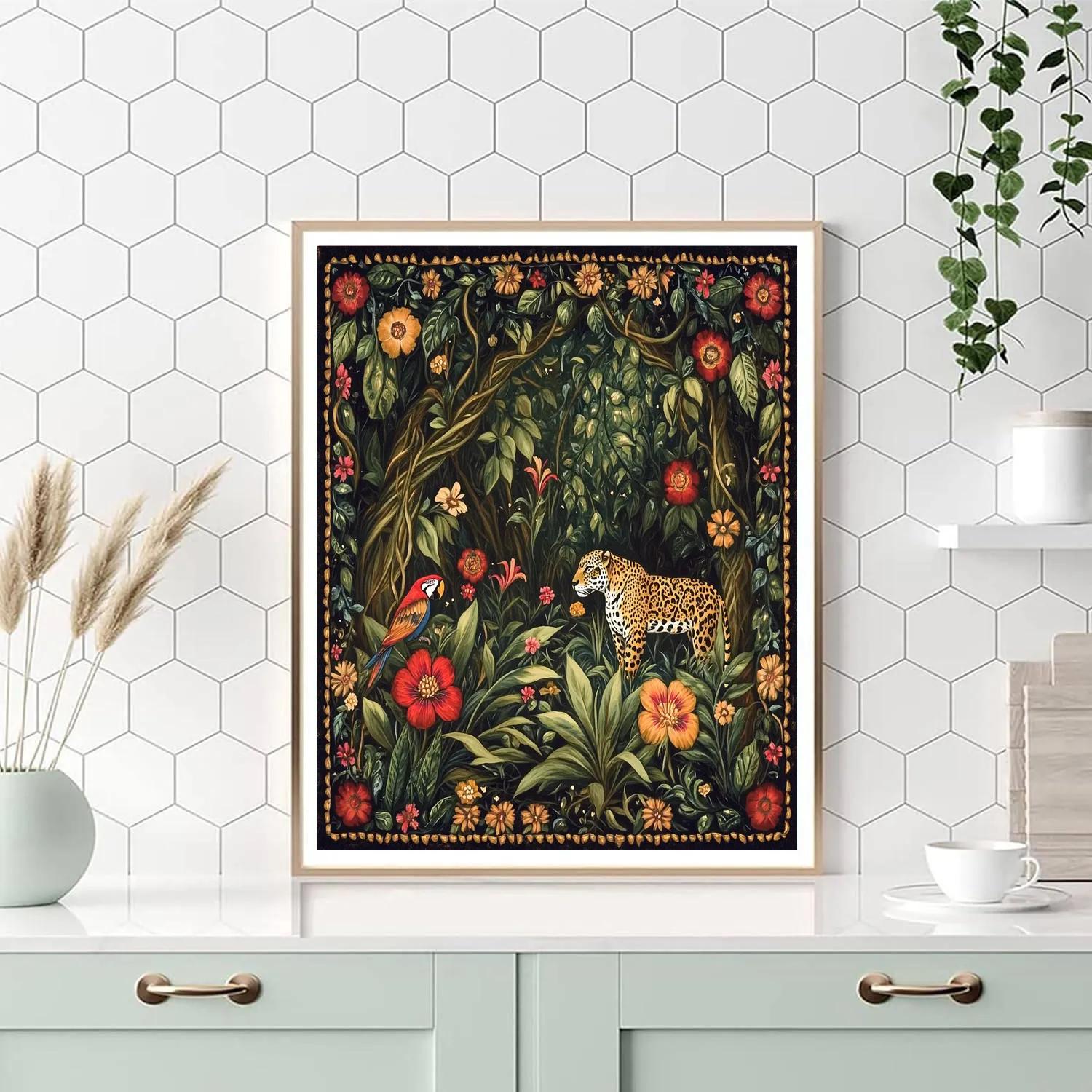 Frida Kahlo Inspired Jungle Of Ancestral Echoes Paint by numbers art