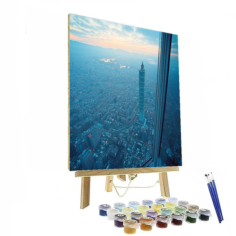Taipei 101 Observation Deck City View Taipei Taiwan Painting by numbers kit