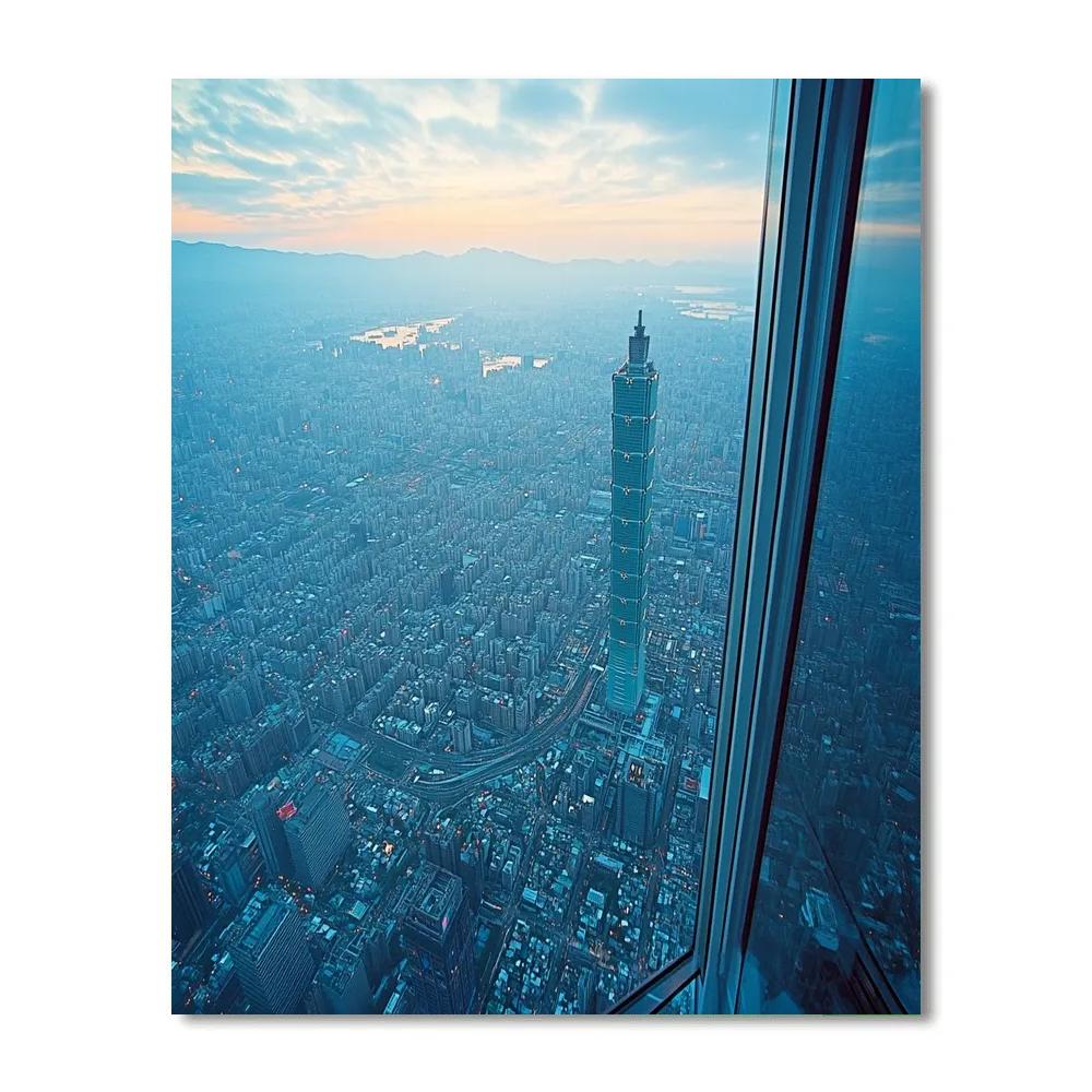 Taipei 101 Observation Deck City View Taipei Taiwan Painting by numbers kit