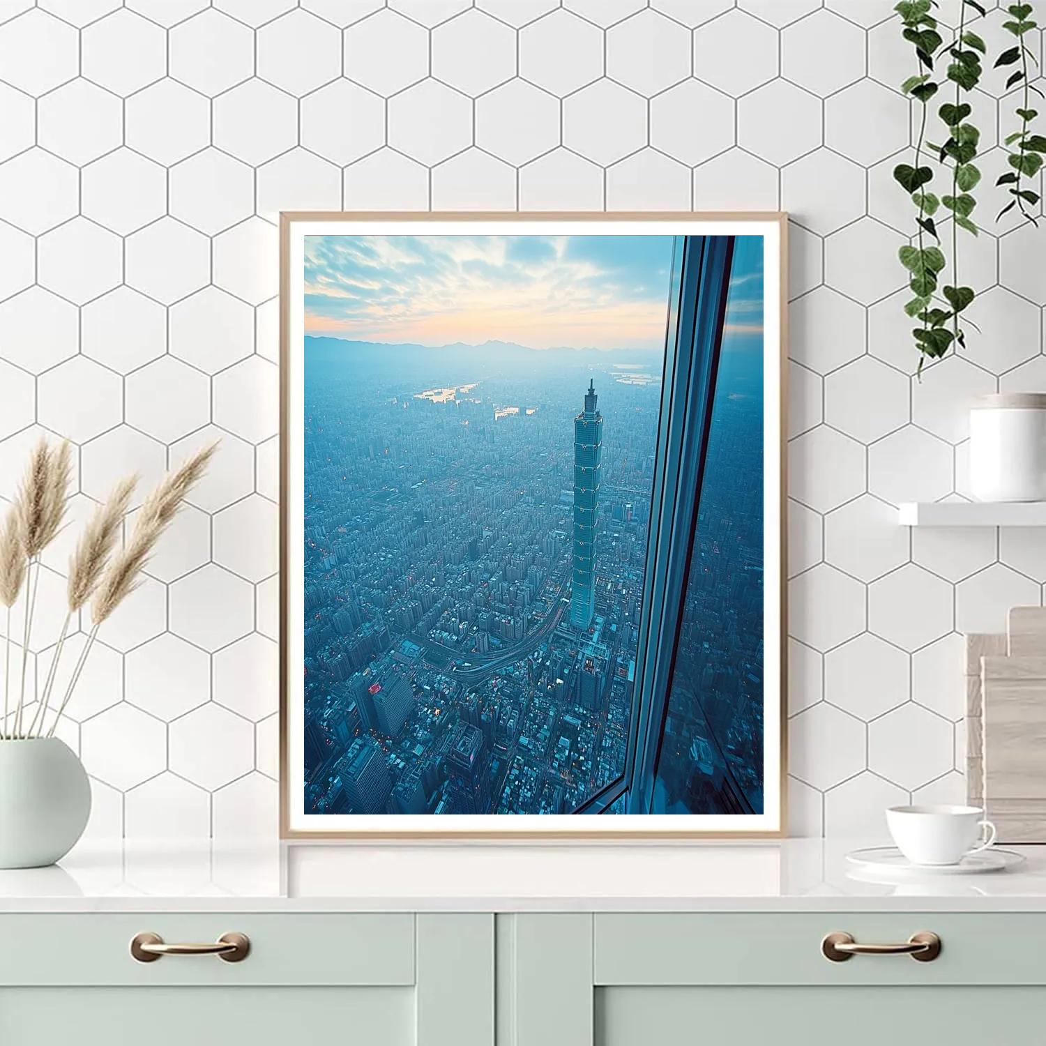Taipei 101 Observation Deck City View Taipei Taiwan Painting by numbers kit