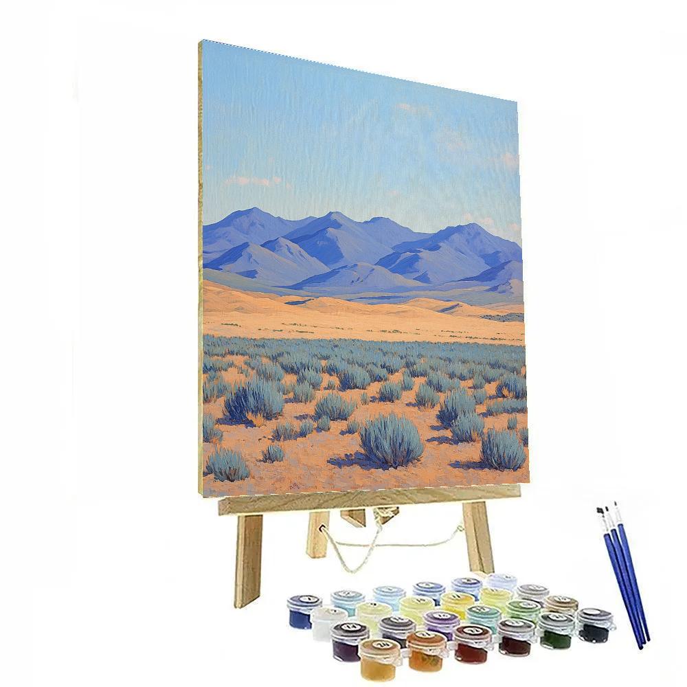 Claude Monet Inspired Summer Heat Over Distant Blue Hills DIY paint by numbers