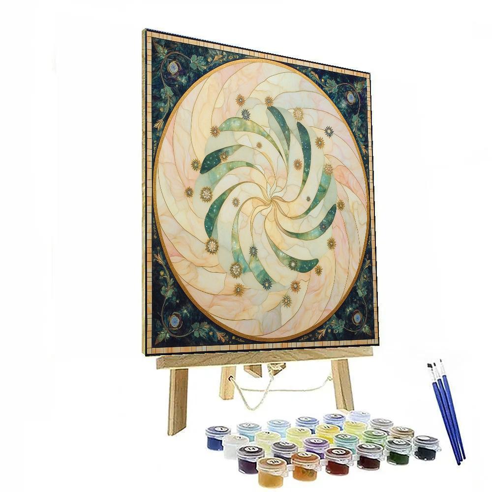 Alphonse Mucha Inspired Celestial Blossom Symphony Numbered painting kits