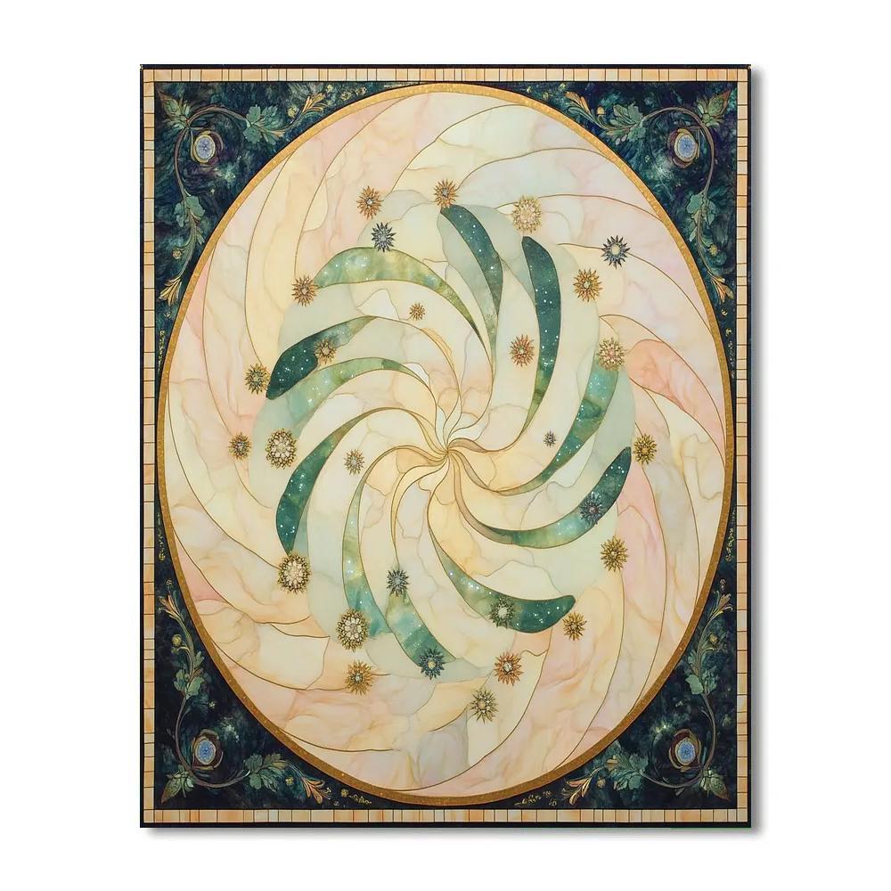 Alphonse Mucha Inspired Celestial Blossom Symphony Numbered painting kits