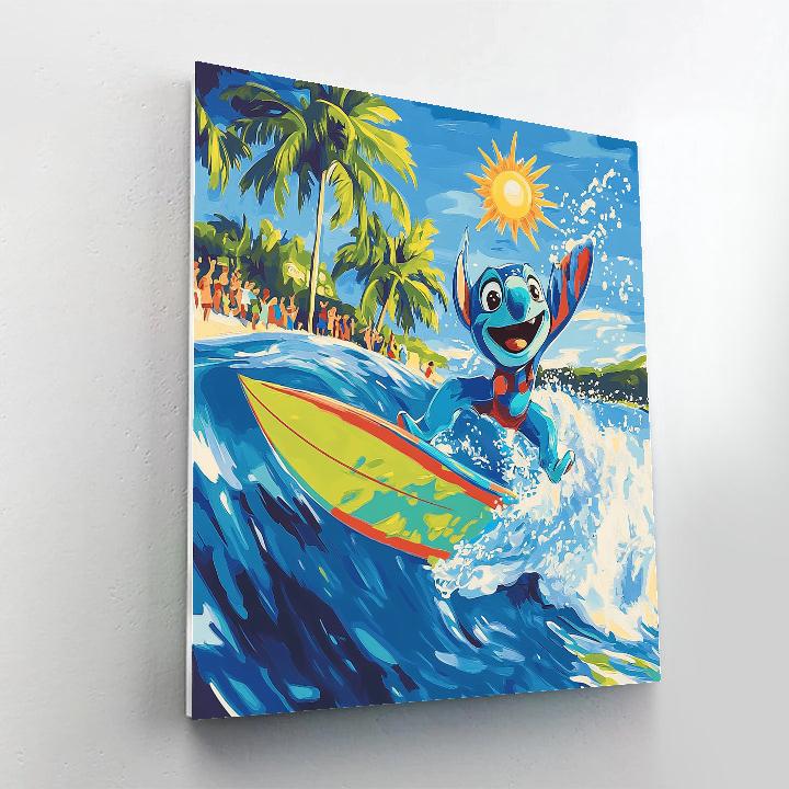 Stitch Surfing Adventure Disney Inspired Painting by numbers kit
