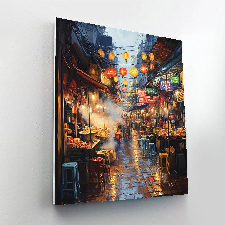 Night Market Alley Bangkok Thailand Number painting