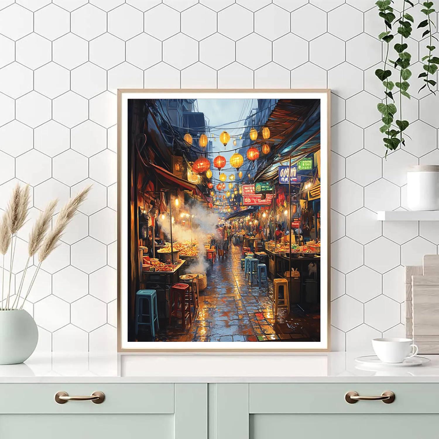 Night Market Alley Bangkok Thailand Number painting