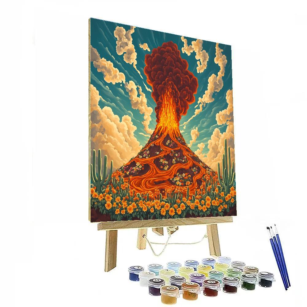 Frida Kahlo Inspired Volcano Of Silent Resilience DIY paint by numbers