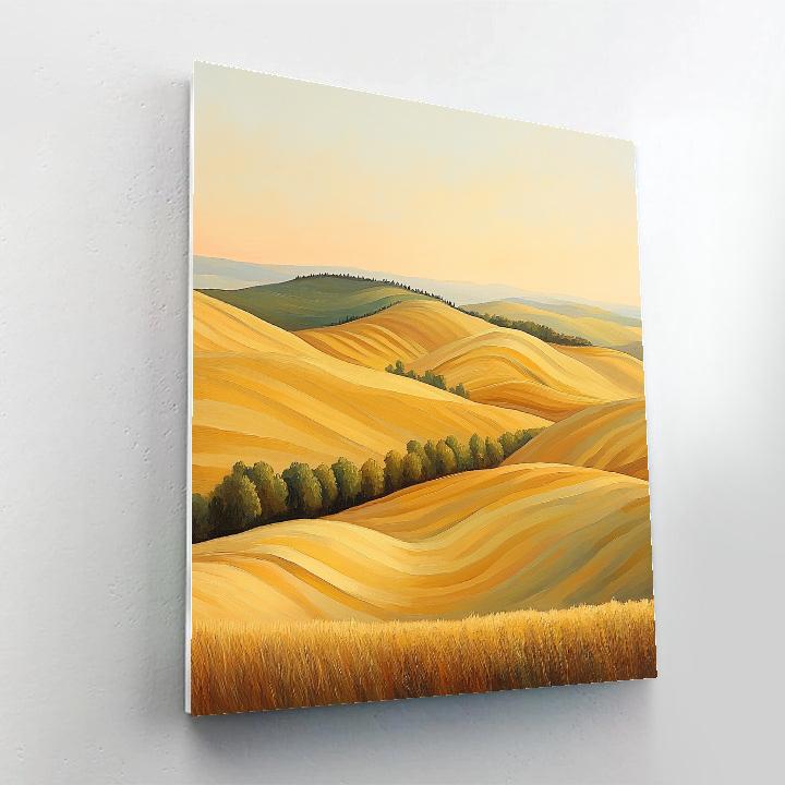 Claude Monet Inspired Golden Harvest Light Over Rolling Fields DIY paint by numbers