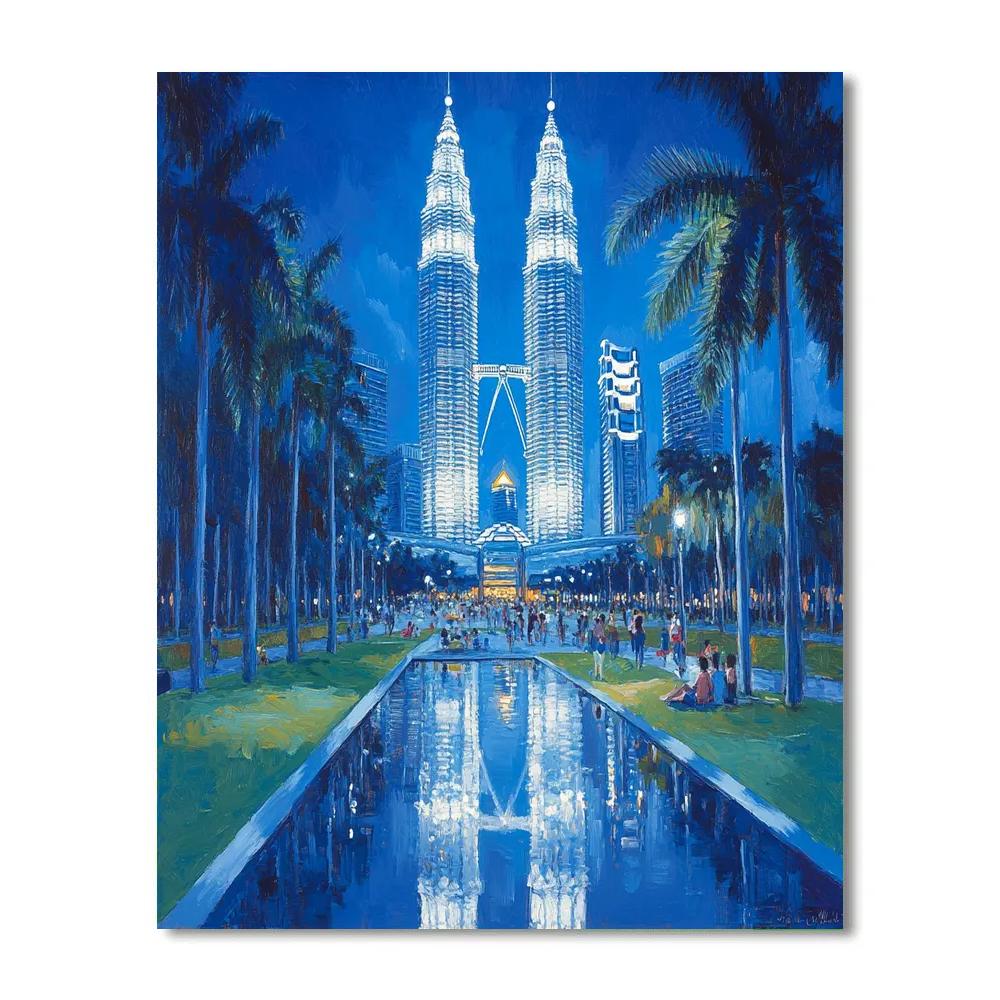 Kuala Lumpur Petronas Towers Park View Kuala Lumpur Malaysia Number painting
