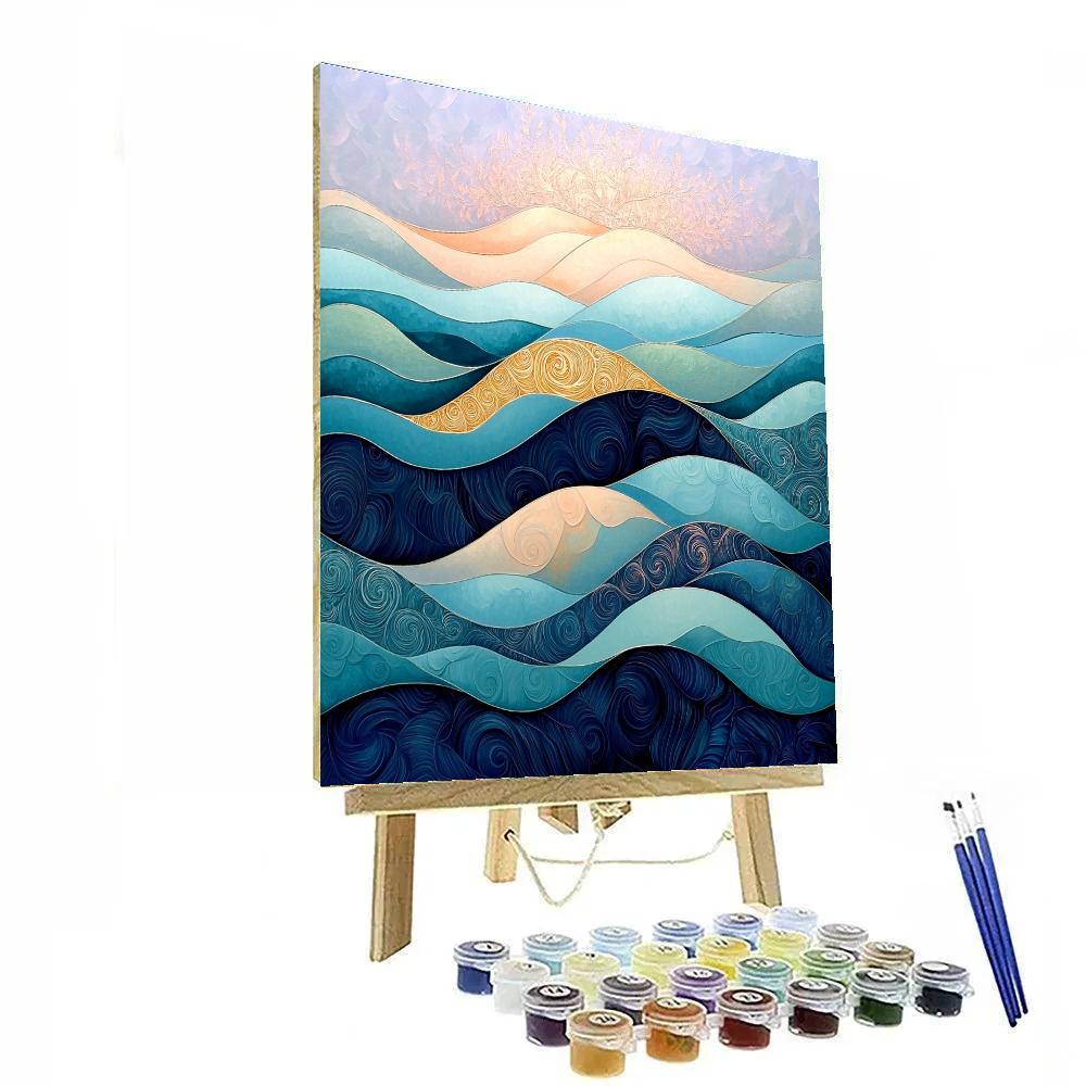 Alphonse Mucha Inspired Tides Of Golden Reverie DIY paint by numbers