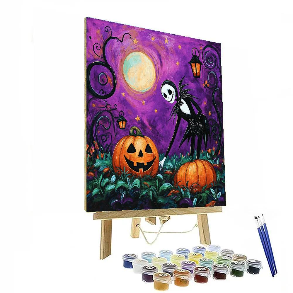 Jack Skellington Pumpkin Patch Disney Inspired DIY paint by numbers