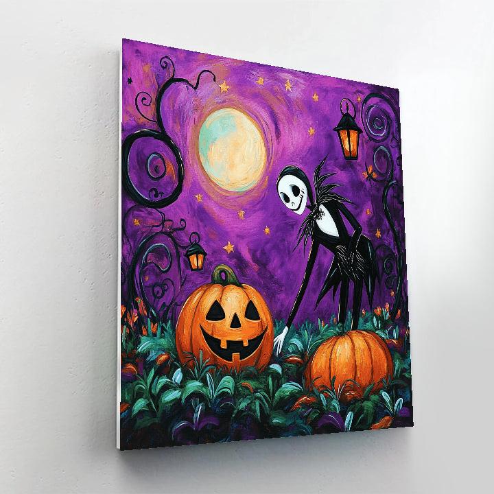 Jack Skellington Pumpkin Patch Disney Inspired DIY paint by numbers