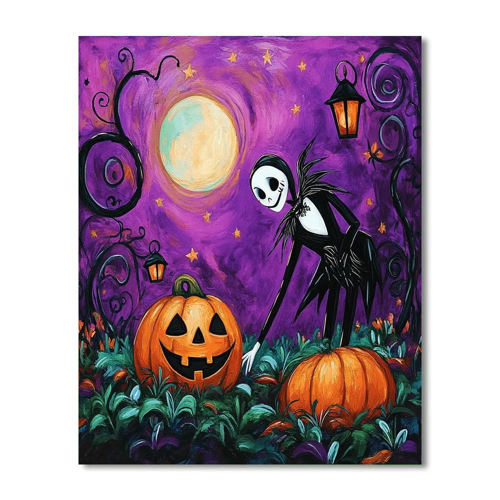 Jack Skellington Pumpkin Patch Disney Inspired DIY paint by numbers