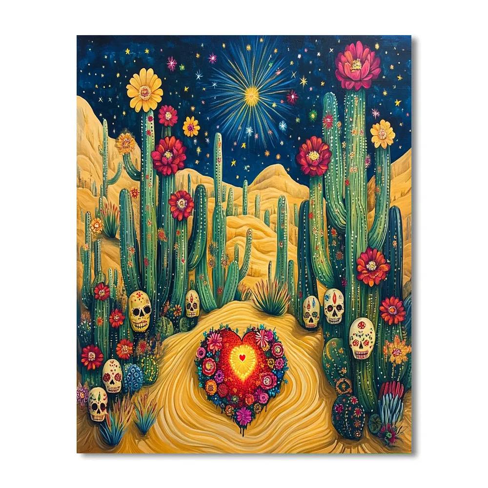 Frida Kahlo Inspired Desert Heart Of Prickly Dreams paint by numbers