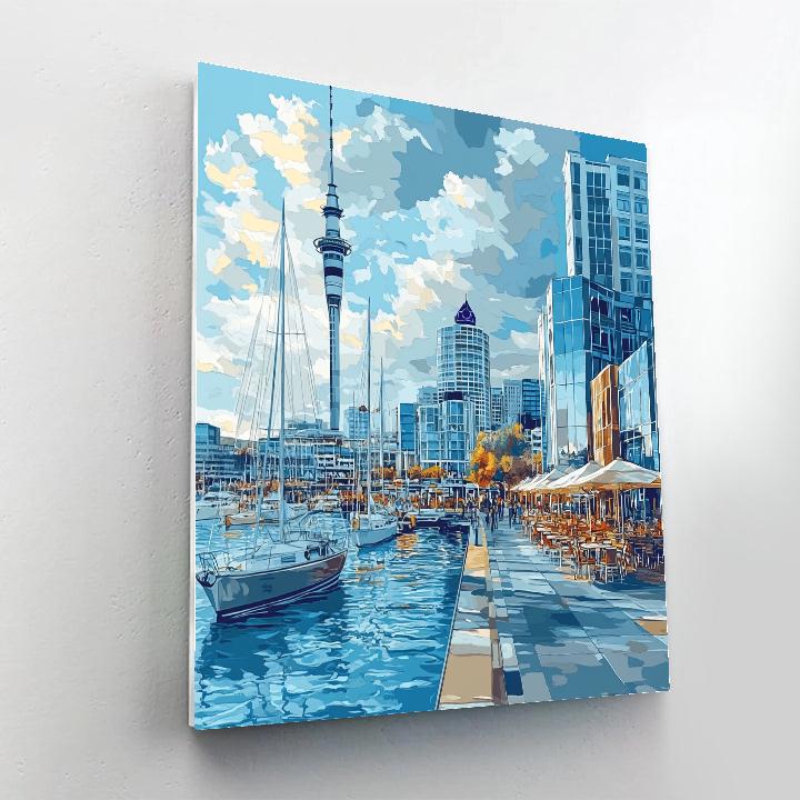 Harborfront Promenade Auckland New Zealand paint by color