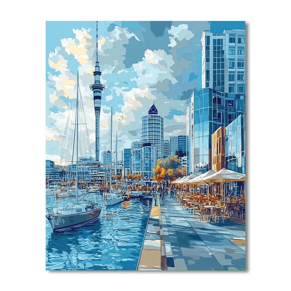 Harborfront Promenade Auckland New Zealand paint by color