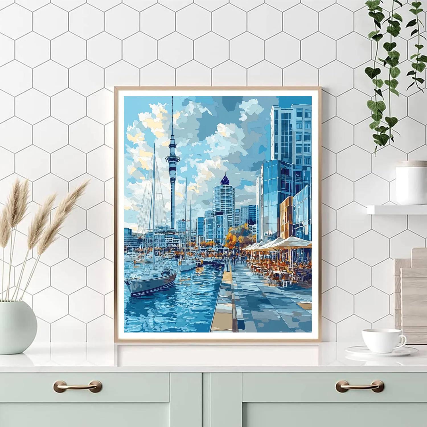 Harborfront Promenade Auckland New Zealand paint by color