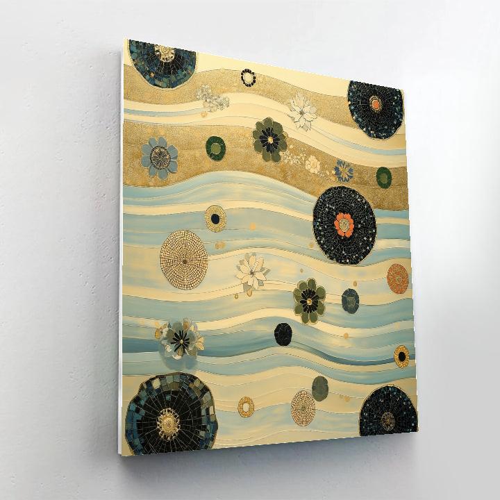 Gustav Klimt Inspired Abstract Golden River Surface Numbered painting kits