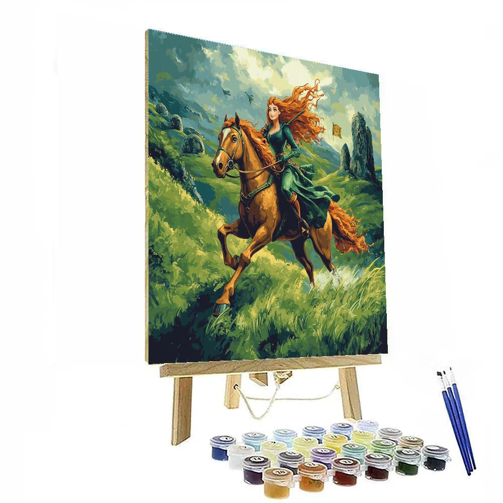 Merida Highland Ride Disney Inspired painting number kit