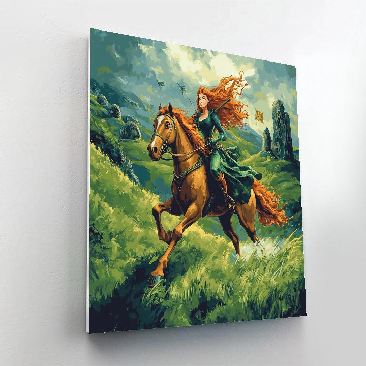 Merida Highland Ride Disney Inspired painting number kit