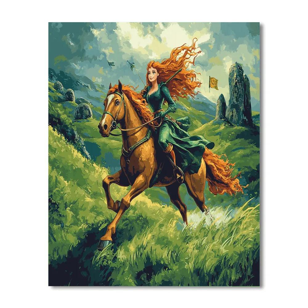 Merida Highland Ride Disney Inspired painting number kit
