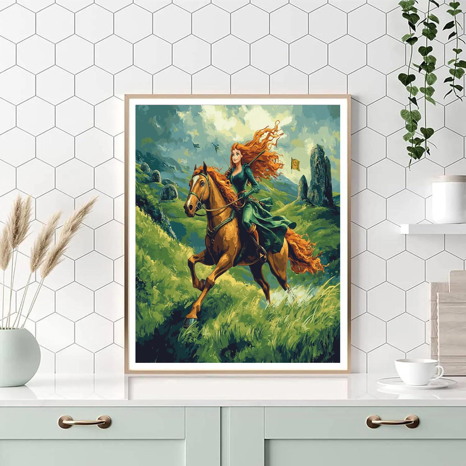 Merida Highland Ride Disney Inspired painting number kit