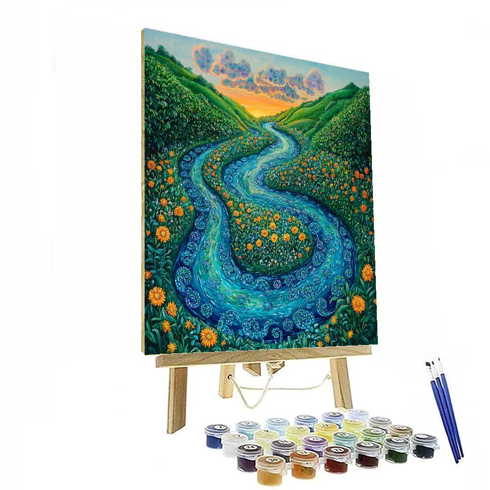 Frida Kahlo Inspired River Of Healing Serpents Paint by numbers kits