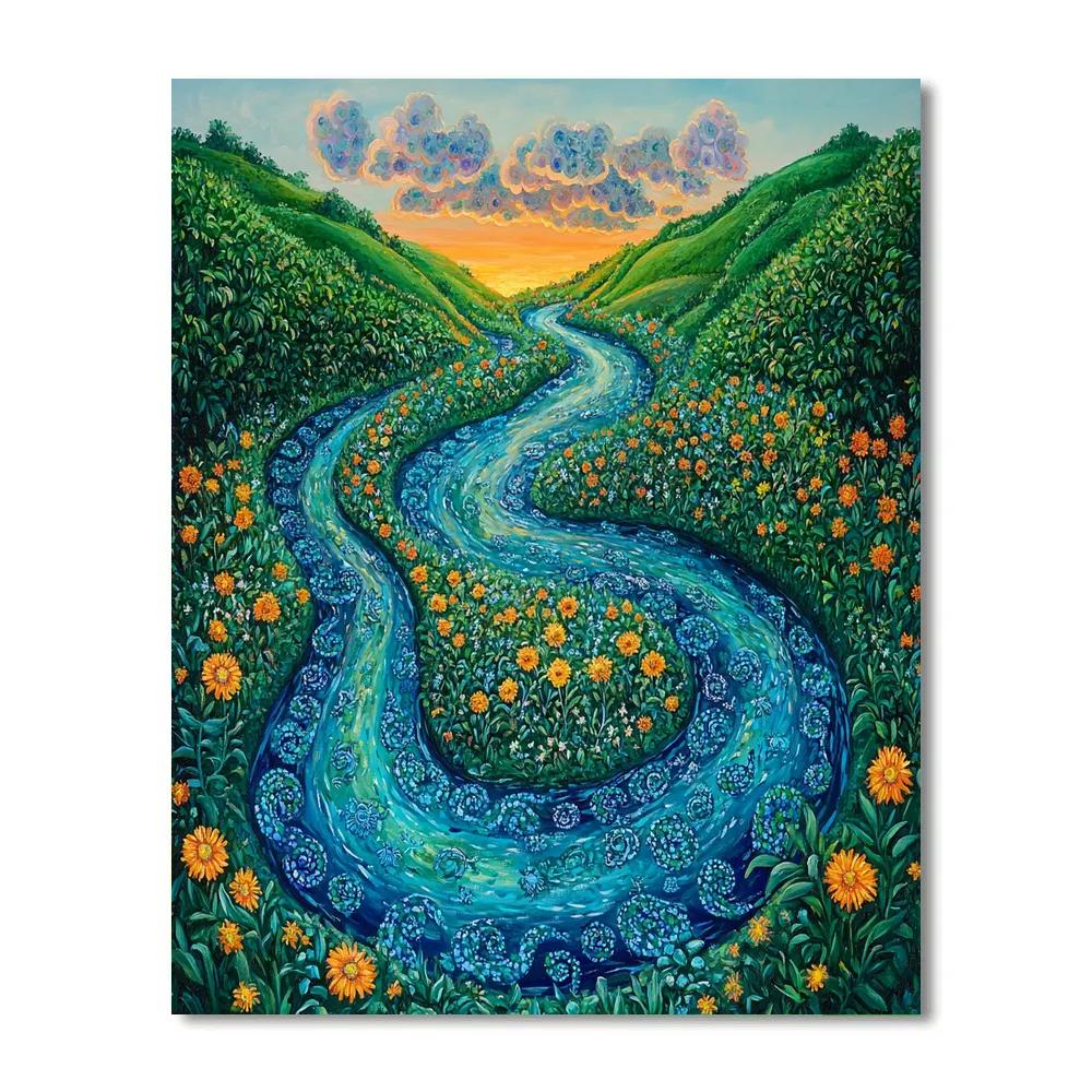 Frida Kahlo Inspired River Of Healing Serpents Paint by numbers kits