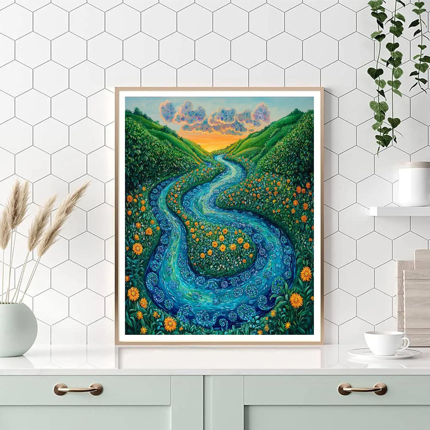 Frida Kahlo Inspired River Of Healing Serpents Paint by numbers kits