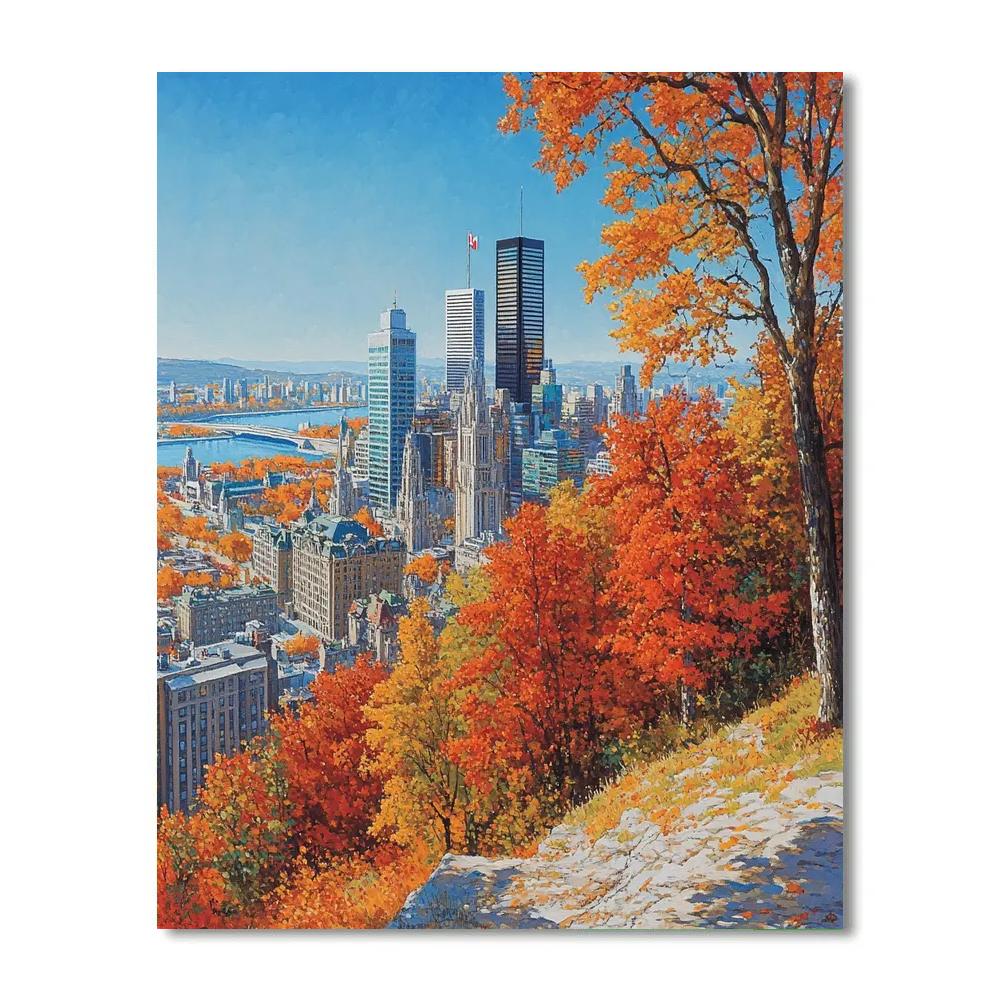 Downtown Skyline From Mount Royal Montreal Canada Paint by numbers kits