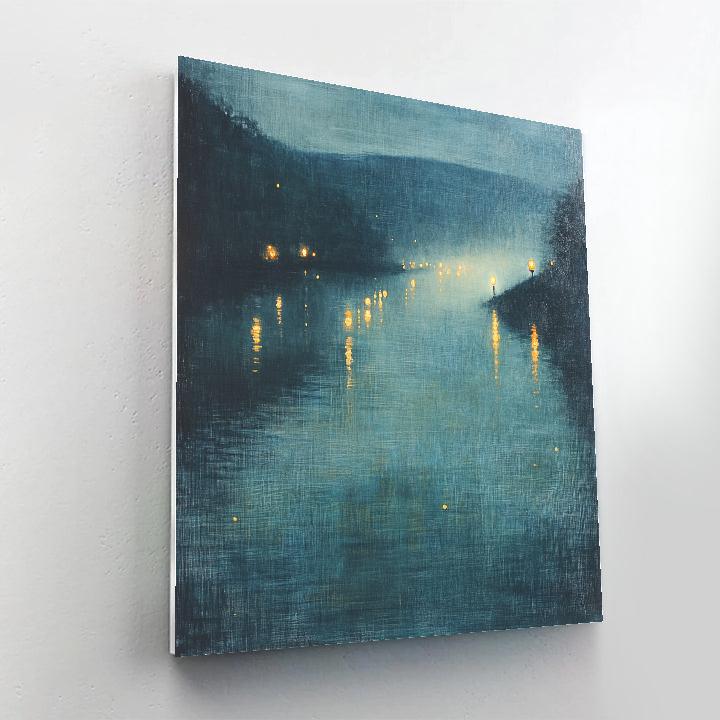 Whistler Inspired Nocturne River Lights paint by number