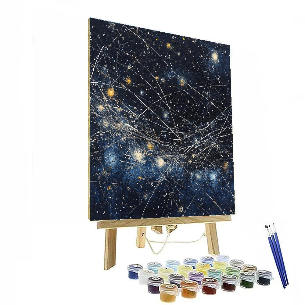 Jackson Pollock Inspired Nocturne Web Of Starlit Lines DIY paint by numbers