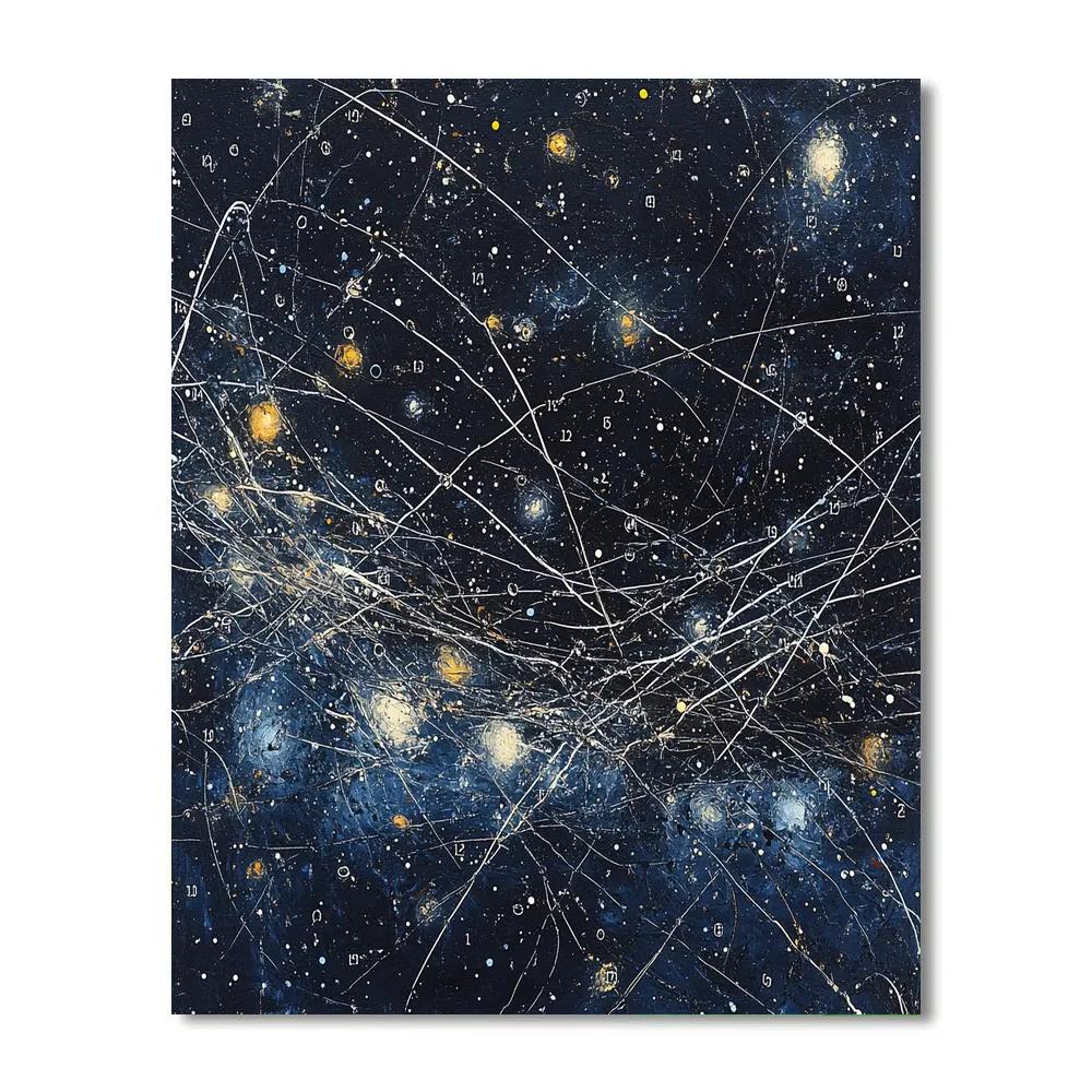 Jackson Pollock Inspired Nocturne Web Of Starlit Lines DIY paint by numbers