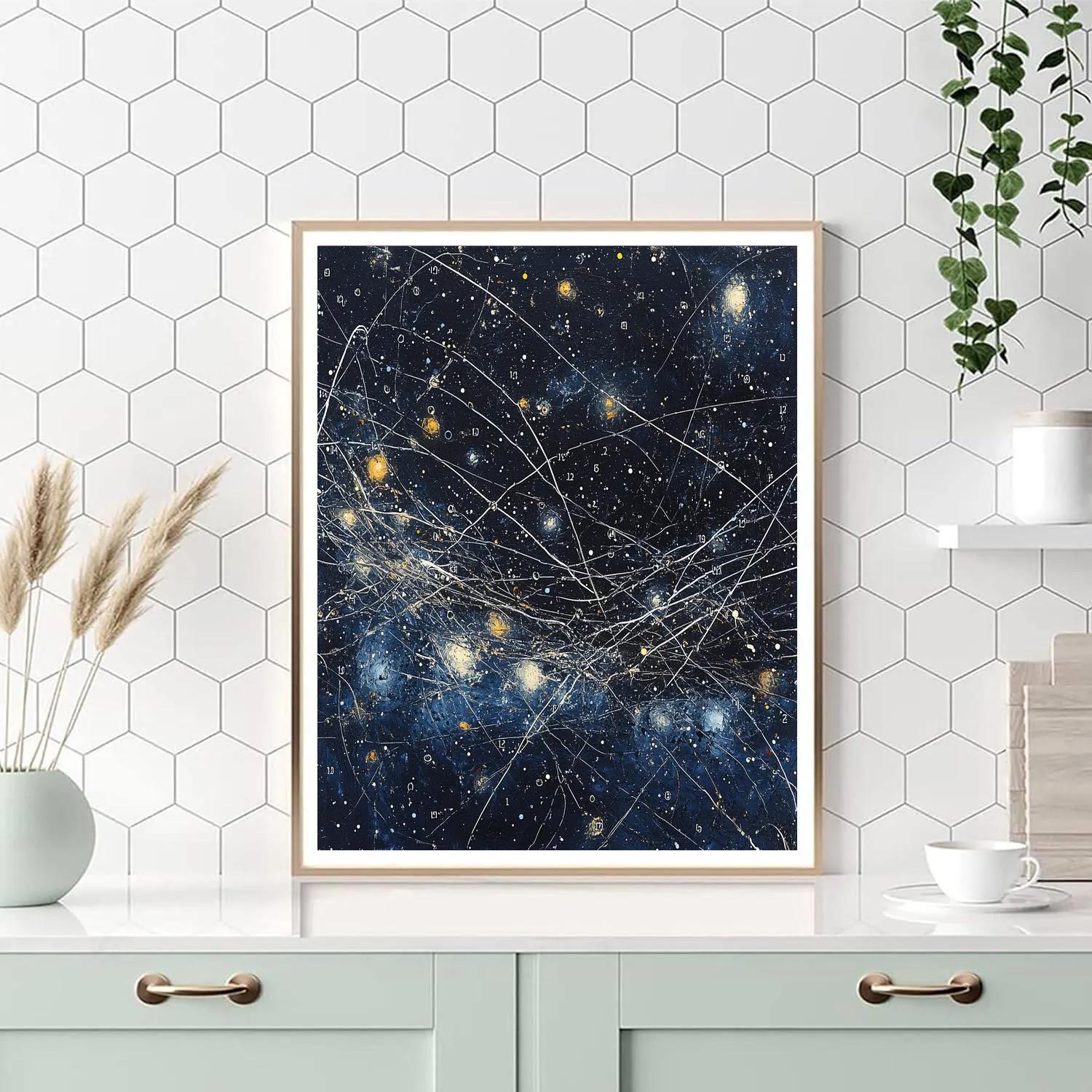 Jackson Pollock Inspired Nocturne Web Of Starlit Lines DIY paint by numbers